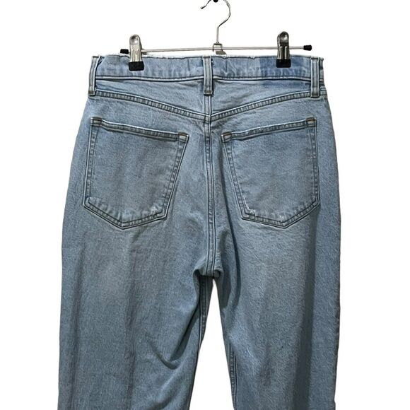 Abercrombie & Fitch 90s Straight Jeans Women’s 29 Short Light Wash Split Hem - Picture 6 of 13